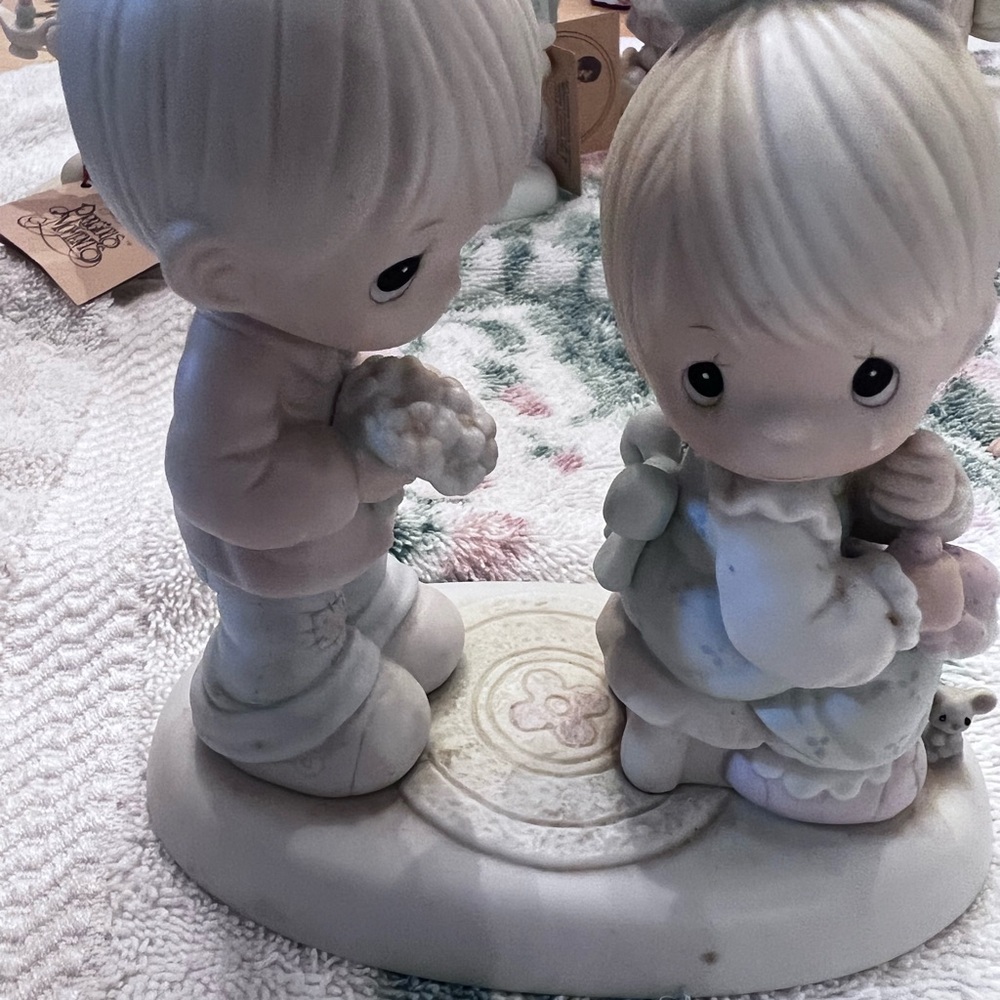 My love blooms for you Precious Moments Figurine - Boy and Girl